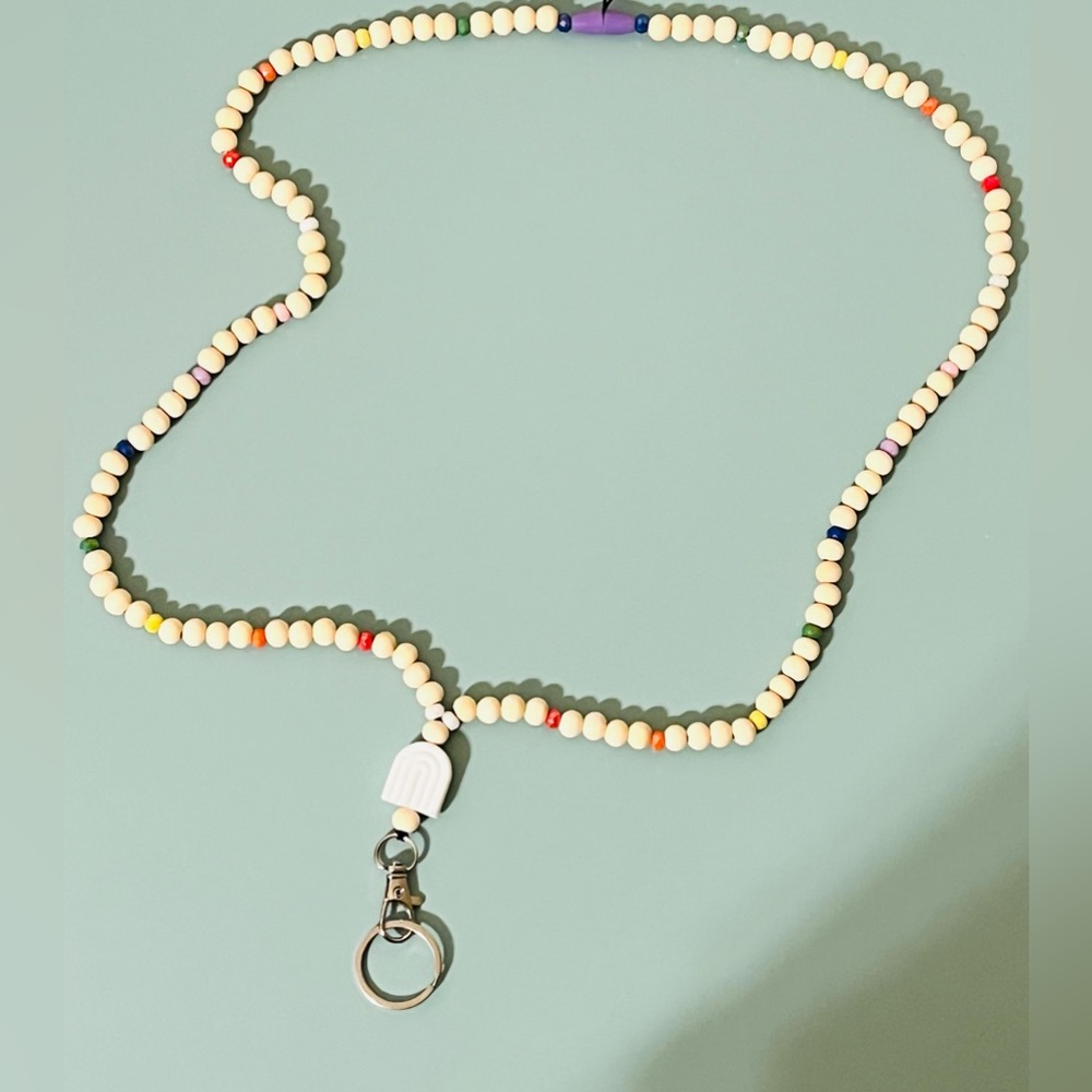 Rainbow Wooden Lanyard